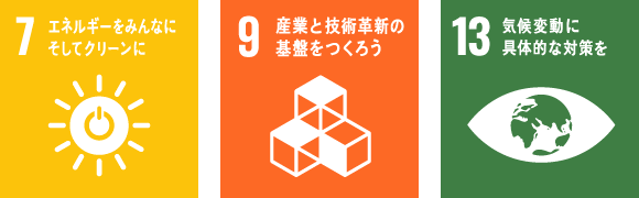 7エネルギーをみんなにそしてクリーンに９産業と技術革新に基盤を「作ろう13気候変動に具体的な対策を